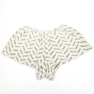 KOCH | Textured Knit Herringbone Shorts White Grey